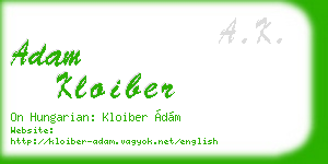 adam kloiber business card